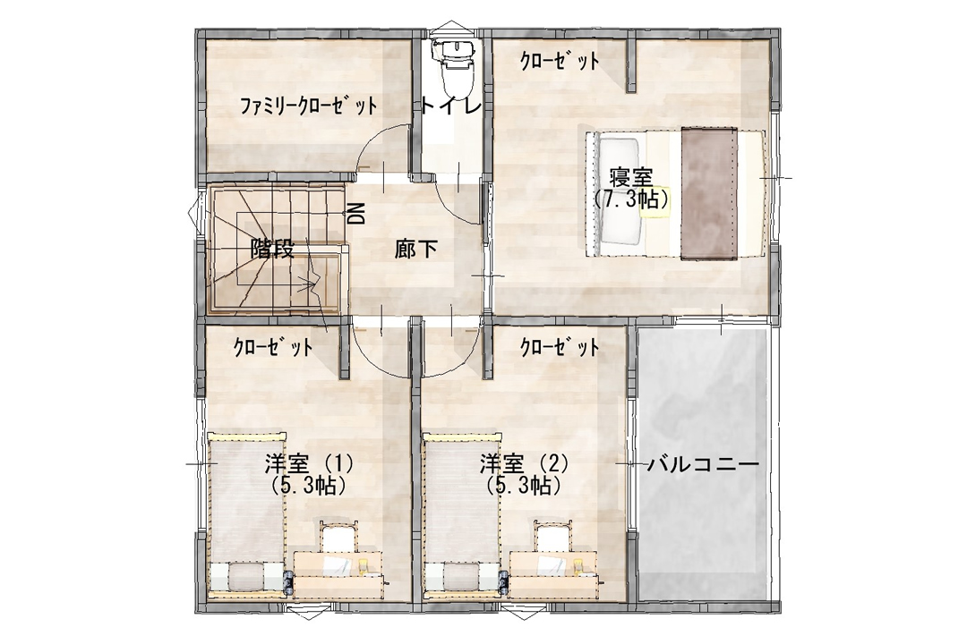 ガーデンコート平恒Ⅲ　3号地 間取図2F
